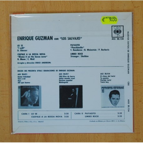 ENRIQUE GUZMAN CON LOS SALVAJES - LO SE + 3 - EP