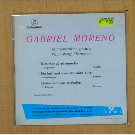 GABRIEL MORENO - DIOS MANDO EL REMEDIO + 2 - EP