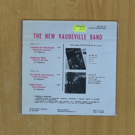 THE NEW VAUDEVILLE BAND - WINCHESTER CATHEDRAL - SINGLE