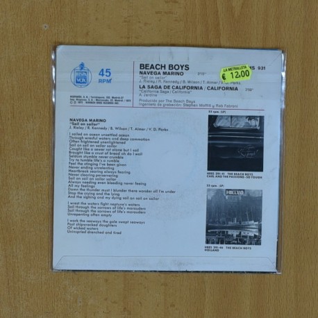 BEACH BOYS - NAVEGA MARINO / LA SAGA DE CALIFORNIA - SINGLE
