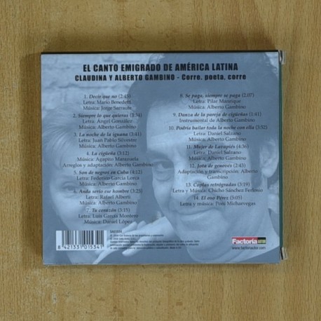 CLAUDINA Y ALBERTO GAMBINO - CORRE POETA CORRE - CD