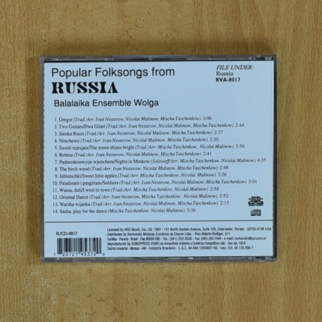 VARIOS - POPULAR FOLKSONGS FROM RUSIA - CD