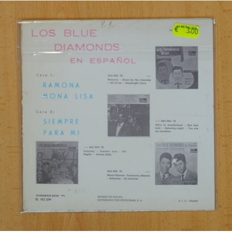 LOS BLUE DIAMONDS - LOS BLUE DIAMONDS CANTAN EN ESPAÃOL - RAMONA + 3 - EP