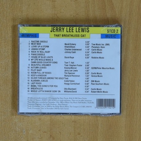 JERRY LEE LEWIS - THAT BREATHLESS CAT - CD