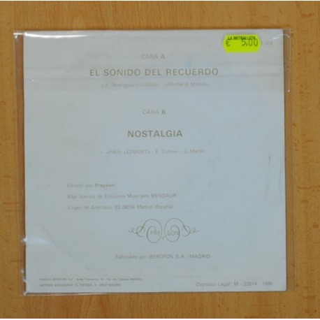 FRANKIE MARA - EL SONIDO DEL RECUERDO / NOSTALGIA - SINGLE