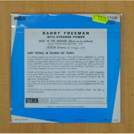 BARRY FREEMAN - WITH STRANGE POWER - MARY IN THE MORNING / FUTURE - SINGLE