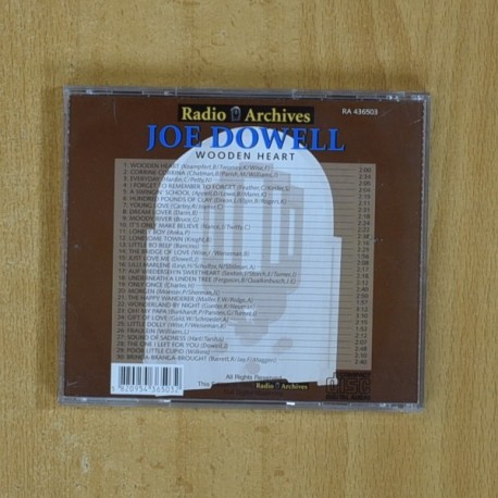 JOE DOWELL - WOODEN HEART - CD