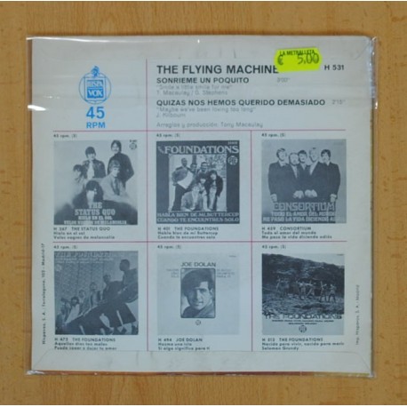 THE FLYING MACHINE - SONRIEME UN POQUITO / QUIZAS NOS HEMOS QUERIDO DEMASIADO - SINGLE