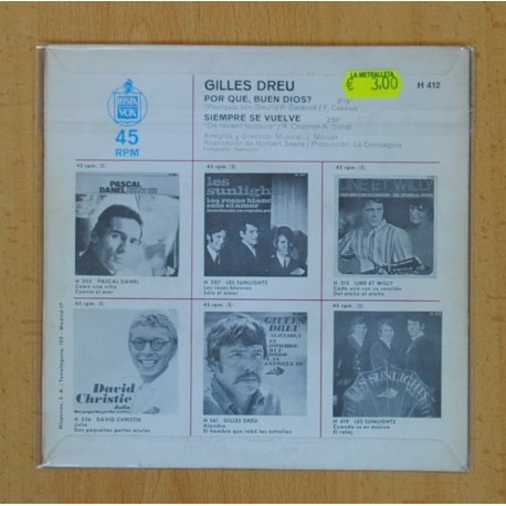 GILLES DREU - Â¿PORQUE, BUEN DIOS? / SIEMPRE SE VUELVE - SINGLE