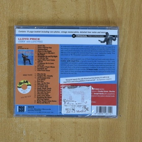 LLOYD PRICE - COOKIN - CD