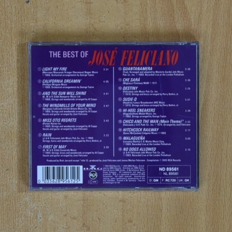 JOSE FELICIANO - THE BEST OF JOSE FELICIANO - CD