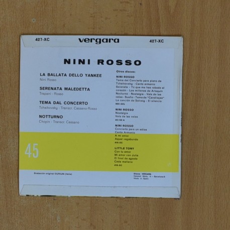 NINI ROSSO - LA BATALLA DELLO YANKEE + 3 - EP