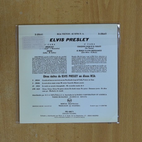ELVIS - CUALQUIER LUGAR ES EL PARAISO + 3 - EP
