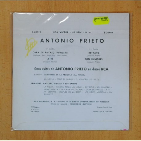 ANTONIO PRIETO - CARA DE PAYASO + 3 - EP