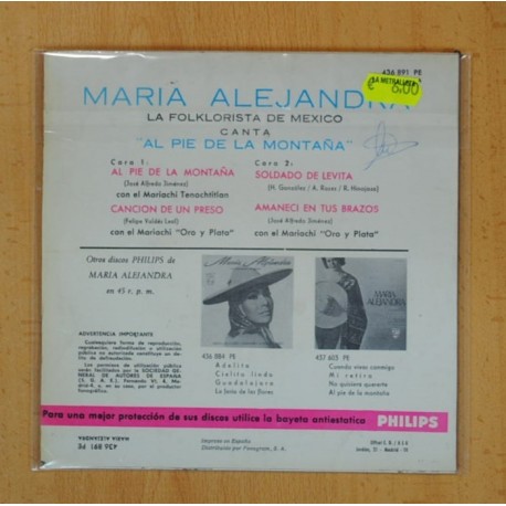 MARIA ALEJANDRA - AL PIE DE LA MONTAÃA + 3 - EP