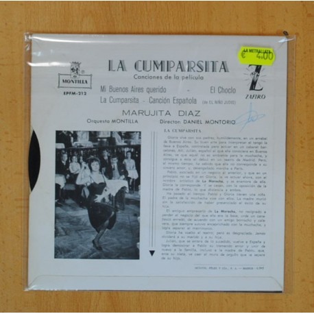 MRUJITA DIAZ CANCIONES DE LA PELICULA CUMPARSITA - LA CUMPARISTA + 3 - BSO - EP