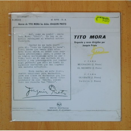 TITO MORA - MUCHACHO + 3 - EP