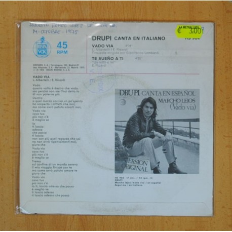 DRUPI - VADO VIA / TE SUEÃO A TI - SINGLE