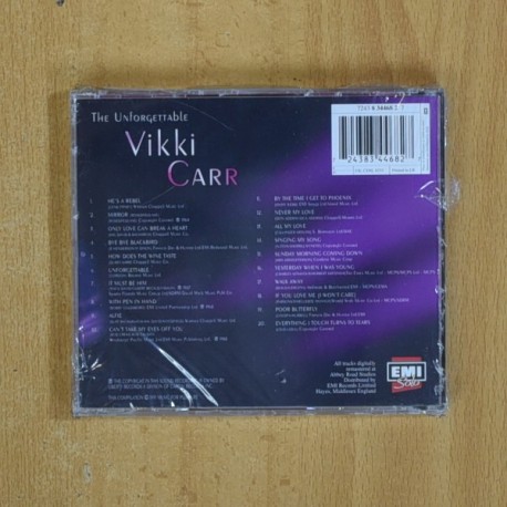 VIKKI CARR - THEUNFORGETTABLE - CD