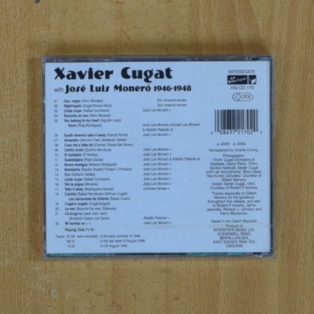 XAVIER CUGAT / JOSE LUIS MONERO - 1946 / 1948 - CD