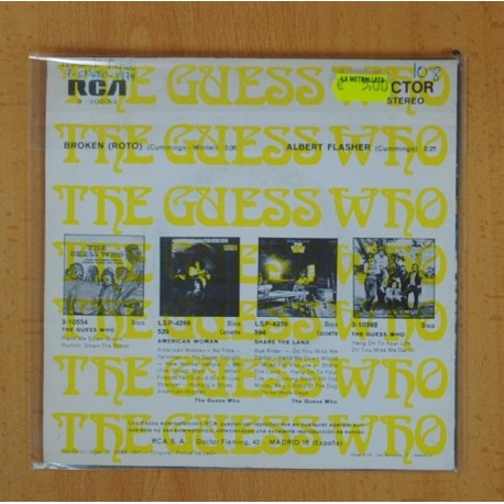 THE GUESS WHO - BROKEN (ROTO) / ALBERT FLASHER - SINGLE
