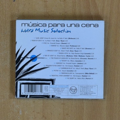 VARIOS - MUSICA PARA UNA CENA - CD