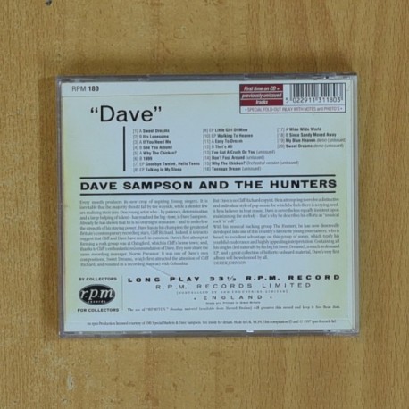 DAVE SAMPSON - EMI EP SINGLES & UNRELEASED TRACKS - CD