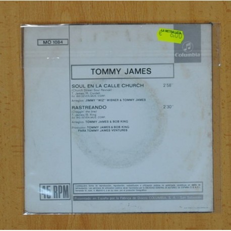 TOMMY JAMES - SOUL EN LA CALLE CHURCH / RASTREANDO - SINGLE