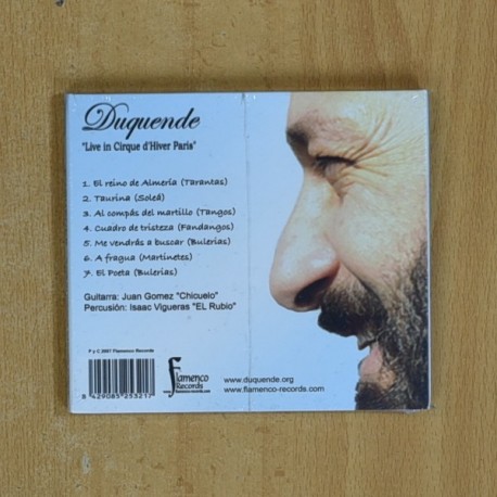 DUQUENDE - LIVE IN CIRQUE D HIVER PARIS - CD