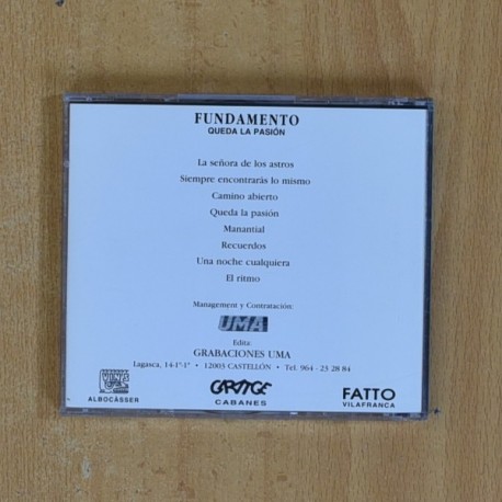 FUNDAMENTO - QUEDA LA PASION - CD