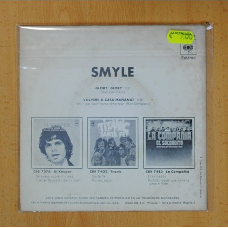 SMYLE - GLORY, GLORY / VOLVERE A CASA MAÃANA? - SINGLE