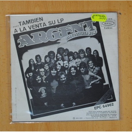 ARGENT - TRAGEDIA / RECOCIJO - SINGLE