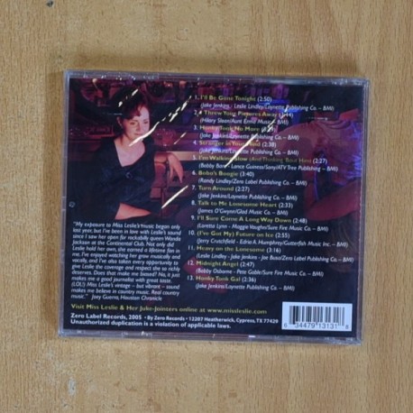 MISS LESLIE - HONKY TONK REVIVAL - CD