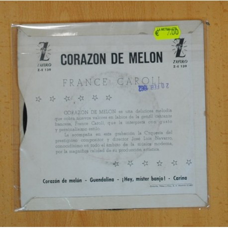 FRANCE CAROL - CORAZON DE MELON + 3 - EP