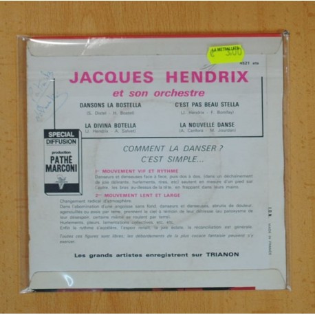 JACQUES HENDRIX (ET SON ORCHESTRE) - DANSONS LA BOSTELLA + 3 - EP