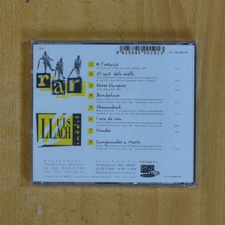 LLUIS LLACH - RAR - CD