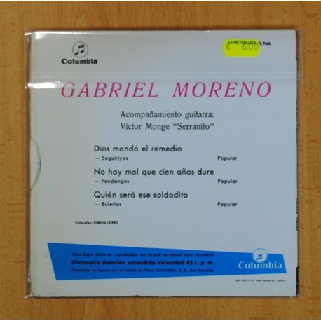 GABRIEL MORENO - DIOS MANDO EL REMEDIO + 2 - EP