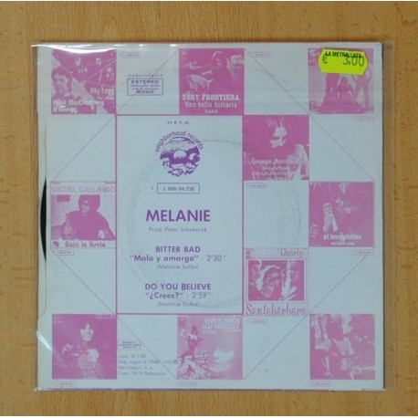 MELANIE - BITTER BAD / DO YOU BELIEVE - SINGLE