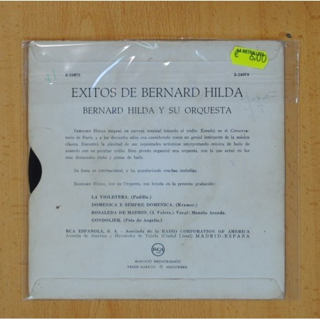 BERNARD HILDA Y SU ORQUESTA - LA VIOLETERA + 3 - EP