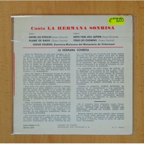 CANTA LA HERMANA SONRISA - ENTRE LES ETOILES + 3 - EP