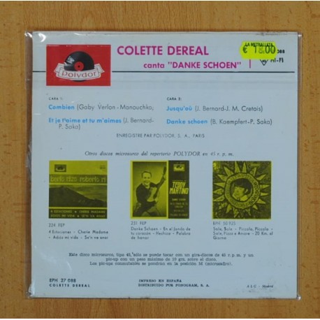 COLETTE DEREAL - DANKE SCHOEN + 3 - EP