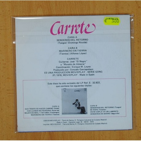 CARRETE - SENDEROS DEL RETORNO / MARINERO EN TIERRA - SINGLE