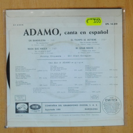 ADAMO - EN BANDOLERA + 3 - EP