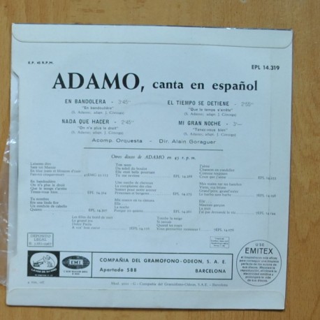 ADAMO - EN BANDOLERA + 3 - EP