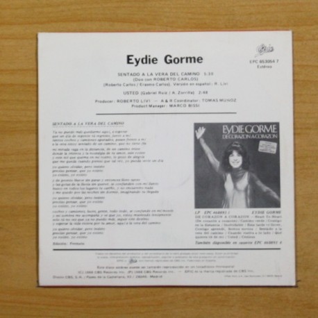 EYDIE GORME - SENTADO A LA VERA DEL CAMINO - SINGLE