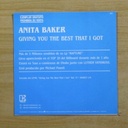 ANITA BAKER - GIVING YOU THE BEST THAT I GOT - SINGLE