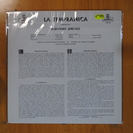 LUIS SAGI VELA - LA TEMPRANICA - LP