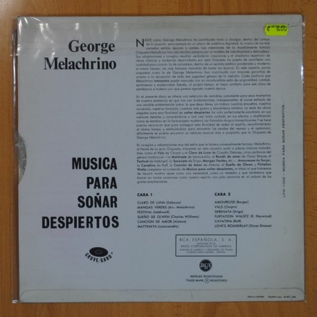 GEORGE MELACHRINO - MUSICA PARA SOÅAR DESPIERTOS - LP