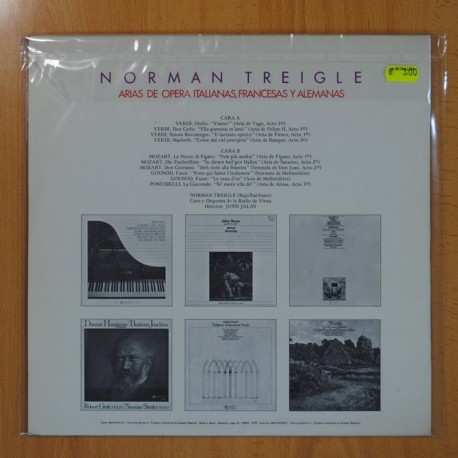 NORMAN TREIGLE - ARIAS DE OPERA ITALIANAS, FRANCESAS Y ALEMANAS - LP