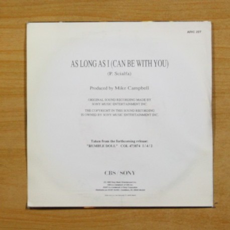 PATTI SCIALFA - AS LONG AS I CAN BE WITH YOU - SINGLE